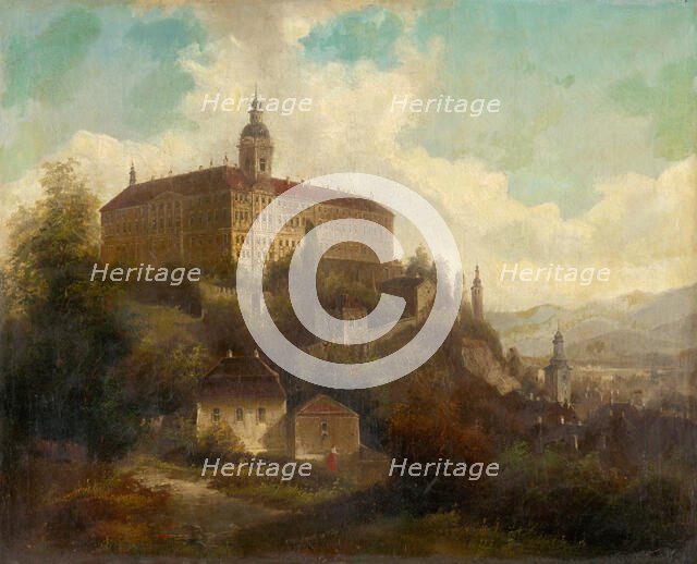Landscape with castle, c1850. Creator: Johann Wilhelm Jankowski.