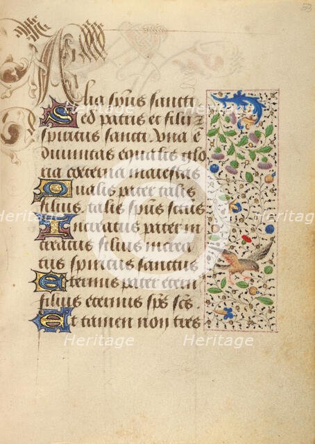 Decorated Text Page; Prayer Book of Charles the Bold, 1469. Creator: Unknown.