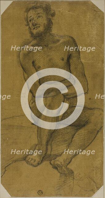 Seated Male Nude, 1600/40. Creator: Unknown.