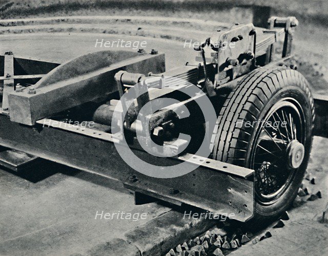 'A roadster tyre under test', 1937. Artist: Unknown.
