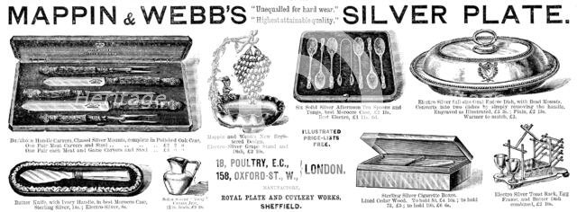 Advertisement for Mappin & Webb’s Silver Plate, 1890. Creator: Unknown.
