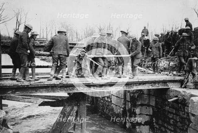 British engineers repairing bridge, between c1915 and 1918. Creator: Bain News Service.