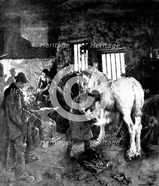 Pictures from the Royal Academy: The Smithy - Stanhope A. Forbes, A.R.A., 1895. Creator: George Meisenbach.