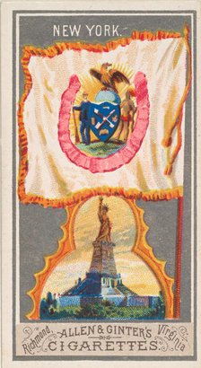 New York, from the City Flags series (N6) for Allen & Ginter Cigarettes Brands, 1887. Creator: Allen & Ginter.