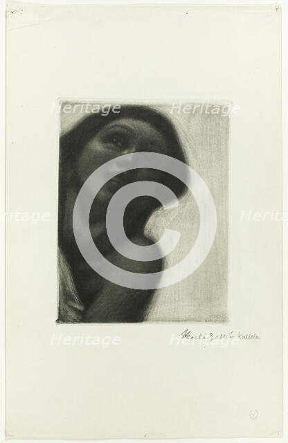 Girl's Face, from Spring Fresco of Jusélius Mausoleum, 1905. Creator: Akseli Gallen-Kallela.