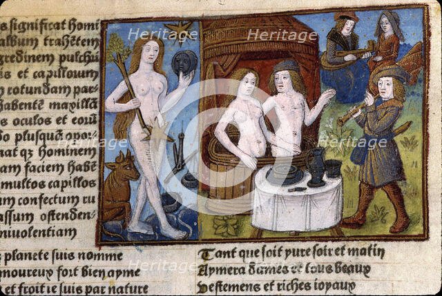 Miniature from Compost et calendrier des bergers, 1493. Creator: Anonymous master.