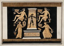 Reverse of the Greek red-figured volute-krater also known as "the Hamilton Vase..., 1760-9. Creator: Augustin Dahlsteen.