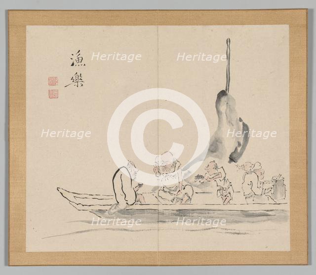 Double Album of Landscape Studies after Ikeno Taiga, Volume 2 (leaf 28), 18th century. Creator: Aoki Shukuya (Japanese, 1789).