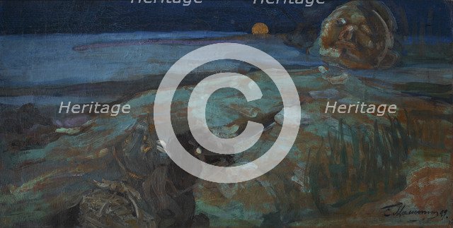 Illustration to the poem Ruslan and Lyudmila by A. Pushkin.