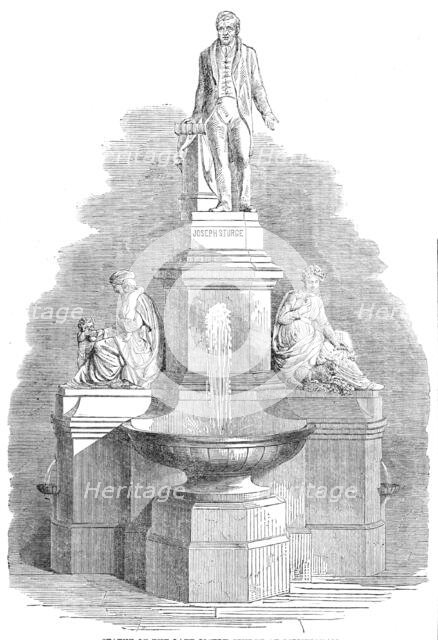 Statue of the late Joseph Sturge at Birmingham, 1862. Creator: Unknown.
