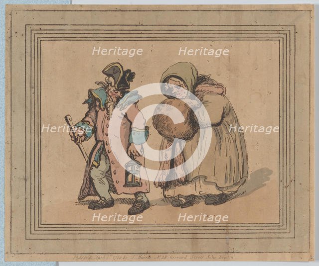 A Return from a Visit, April 3, 1798., April 3, 1798. Creator: Thomas Rowlandson.