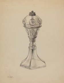 Whale Oil Lamp, c. 1938. Creator: Charles Caseau.