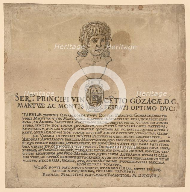 The Triumph of Julius Caesar: Frontispiece, 1593-99. Creator: Andrea Andreani (Italian, about 1558-1610).