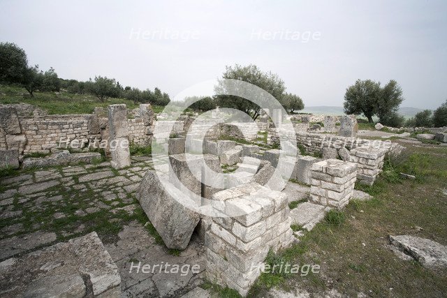 A temple in Dougga (Thugga), Tunisia. Artist: Samuel Magal