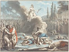 The Combat of the Horatii and the Curatii, 1783. Creator: Jean Francois Janinet.