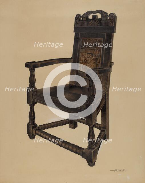 Carved Chair, 1935/1942. Creator: Joseph Sudek.