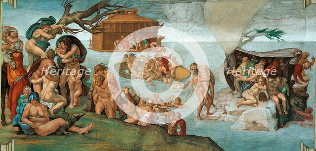 The Deluge (Sistine Chapel ceiling in the Vatican), 1508-1512. Creator: Buonarroti, Michelangelo (1475-1564).
