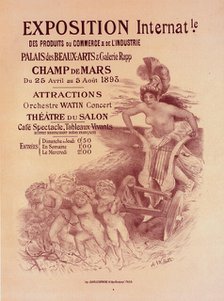 Affiche pour l' "Exposition internationale des Produits du Commerce et de l'Industrie"..., c1898. Creator: Adolphe Willette.