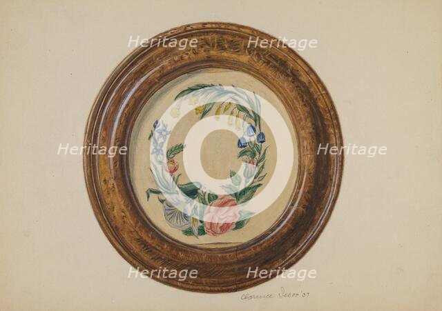 Framed Flower Painting, 1937. Creator: Clarence Secor.