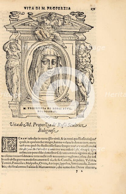 Properzia de' Rossi. From: Giorgio Vasari, The Lives of the Most Excellent Italian..., c1568. Creator: Vasari, Giorgio (1511-1574).