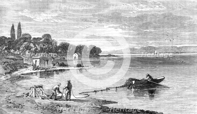Salmon-fishing on the River Tay: going out, 1862. Creator: Unknown.