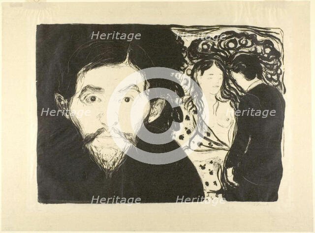 Jealousy I, 1896, printed after 1906. Creator: Edvard Munch.