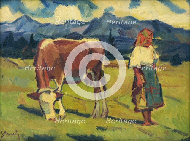 In the Pasture, 1937-1938. Creator: Gustav Mally.