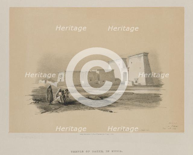 Egypt and Nubia, Volume I: Dakke, in Nubia, 1846. Creator: Louis Haghe (British, 1806-1885); F.G.Moon, 20 Threadneedle Street, London.