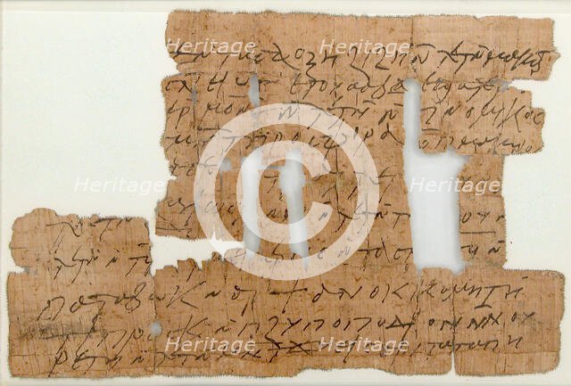 Papyrus Fragment of a Letter to Bishop Pesenthius, Coptic, 7th century. Creator: Unknown.