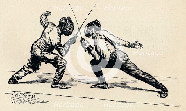 'Fencers', 1900. Artist: Frederick Henry Townsend.