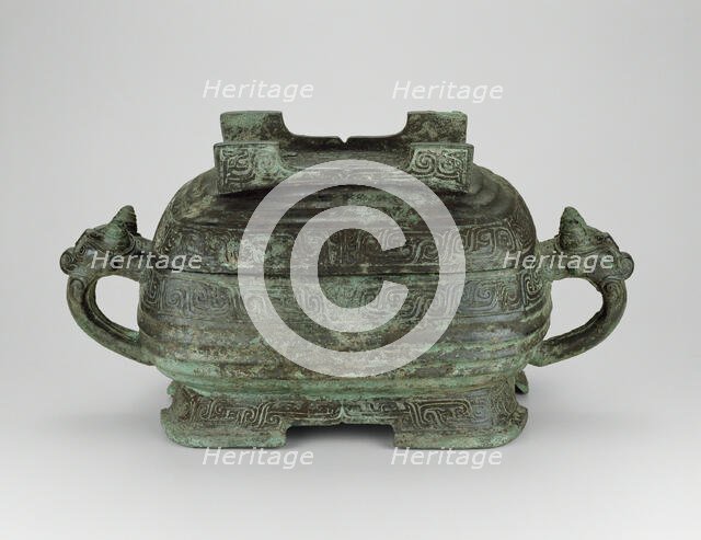 Covered Food Container, Western Zhou dynasty ( 1046-771 BC ), mid-9th century B.C. Creator: Unknown.