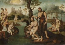 The baptism of Christ, c.1560-c.1565. Creator: Circle of Maarten van Heemskerck.