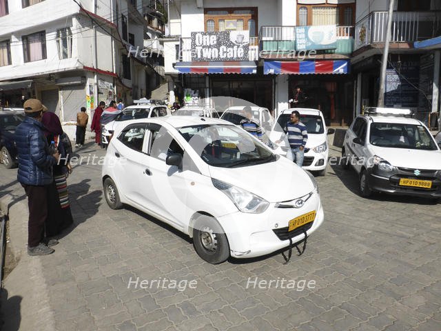 Hyundai, Indian taxi rank at Dharamshala Himachal Pradesh. Creator: Unknown.