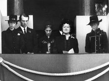 Princess Anne, Mark Phillips and the Queen Mother attend the Remembrance Day service, London, 1973. Artist: Unknown