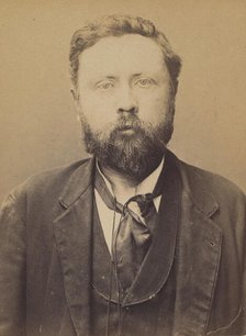 Villanneau. Henri, Fernand. 35 ans, né le 11/3/59 à Poitiers. Clerc de notaire. Anarchiste..., 1894. Creator: Alphonse Bertillon.