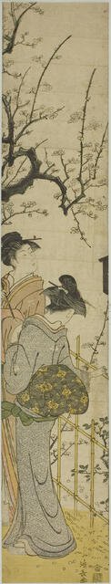 Two Women Viewing Plum Blossoms, c. 1784. Creator: Torii Kiyonaga.