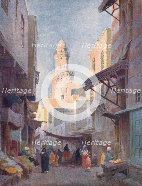 'The Gamalieh and Mosque of the Sultan Babaas, Cairo', c1880, (1904). Artist: Robert George Talbot Kelly.