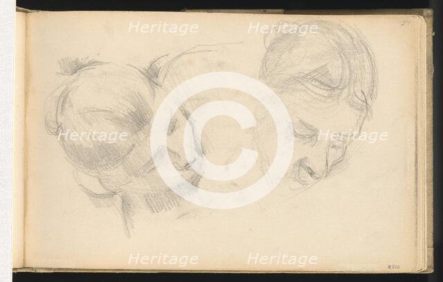 Two Heads of Women, 1890/1894. Creator: Paul Cezanne.