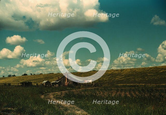 Negro tenant's home beside the Mississippi River levee, near Lake Providence, La., 1940. Creator: Marion Post Wolcott.