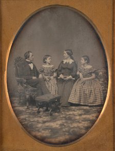 Self-Portrait with Wife and Two Daughters, 1854. Creator: John Adams Whipple.