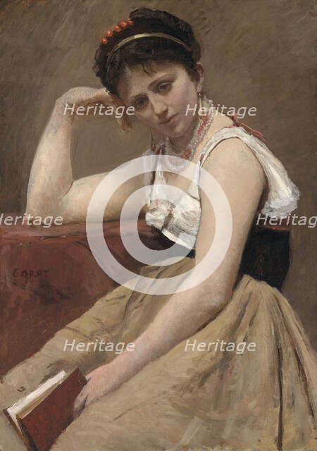 Interrupted Reading, c. 1870. Creator: Jean-Baptiste-Camille Corot.