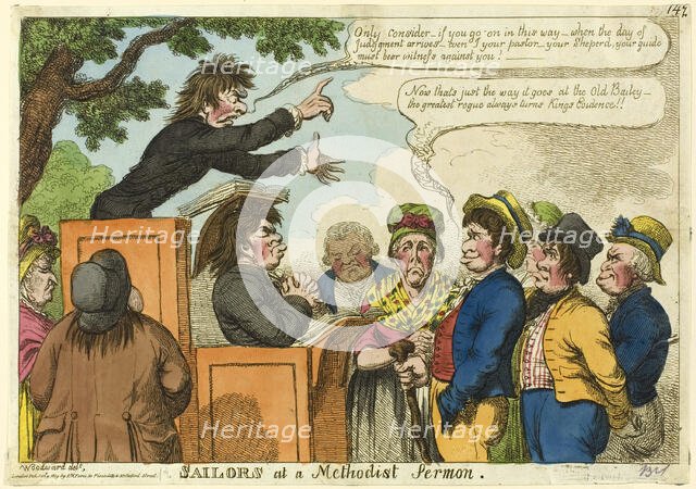 Sailors at a Methodist Sermon, 1819. Creator: Unknown.