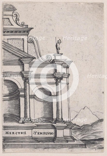 Mercurii Templum (Views of Ancient Roman Temples and Arches), 1535-40., 1535-40. Creator: Anon.