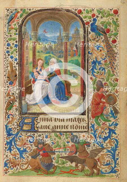 The Virgin and Child with Saint Anne; Prayer Book of Charles the Bold, 1469. Creator: Lieven van Lathem.
