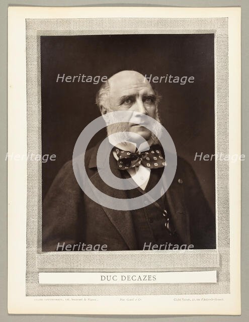 Élie-Louis, duc Decazes (French statesman and diplomat, 1819-1886), c. 1853/77. Creator: Nadar.