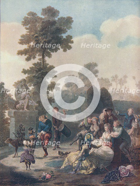 'Le Tambourine', c1780. Artist: Charles-Melchior Descourtis.