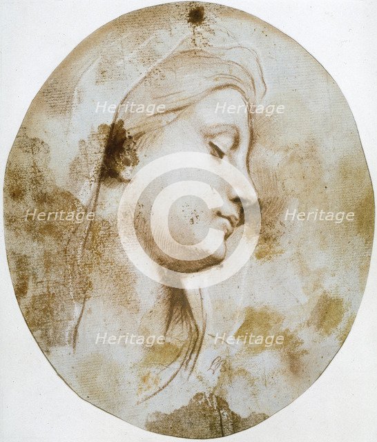 'Head of the Virgin', late 17th or 18th century.  Artist: Louis de Boullogne II