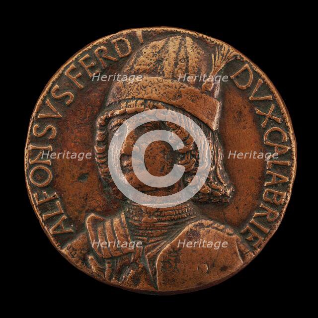 Alfonso II of Aragon, 1448-1495, Duke of Calabria 1458, afterwards King of Naples...[obverse], 1481. Creator: Andrea Guacialoti.