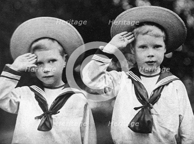The future King Edward VIII (right) and the Duke of York, c1900. Artist: Unknown