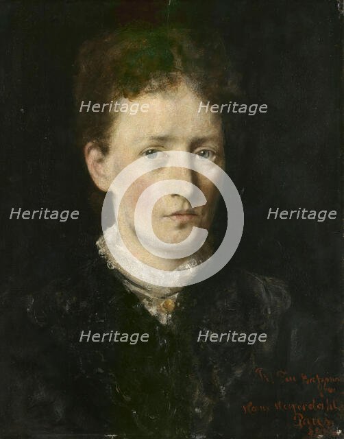 Portrait of Karen Marie Bætzmann, b. Fougner, probably 1880. Creator: Hans Heyerdahl.